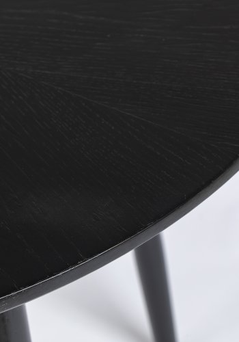 WHITE LABEL LIVING Fabio spisebord, rund - sort egefinér og egetr (120)