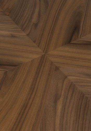 DUTCHBONE Clover spisebord, rund - brun valnddetr og sort gummitr (120)