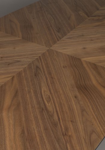 DUTCHBONE Clover spisebord, rektangulr - brun valnddetr og sort gummitr (165x90)