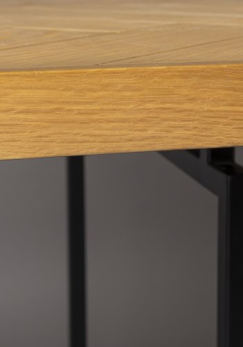 DUTCHBONE Klasse spisebord, sildeben, rektangulr - natur tr og sort stl (220X90)