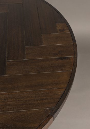 DUTCHBONE Klasse spisebord, sildeben, rund - brun akacietr og guld stl (120)