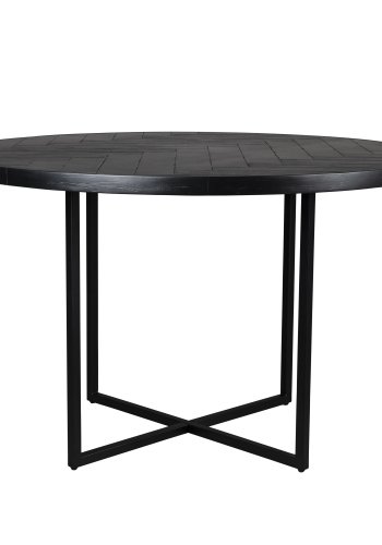 DUTCHBONE Klasse spisebord, sildeben, rund - sort tr og sort stl (120)