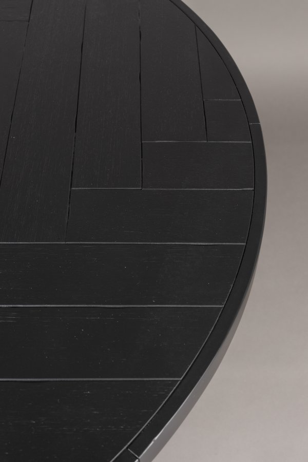 DUTCHBONE Klasse spisebord, sildeben, rund - sort tr og sort stl (120)