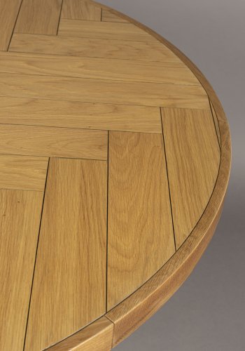 DUTCHBONE Klasse spisebord, sildeben, rund - natur egetr og sort stl (120)