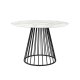 WHITE LABEL LIVING Floris spisebord, rund - marmorpapir og sort metal (110)