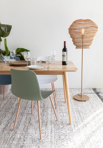 WHITE LABEL LIVING Fabio spisebord, rektangulr - natur egefinér og egetr (160X80)