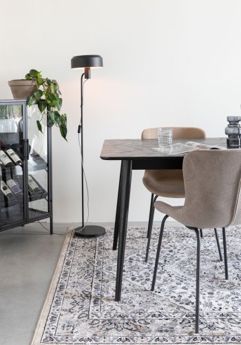 WHITE LABEL LIVING Fabio spisebord, rektangulr - sort egefinér og egetr (160X80)