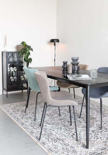 WHITE LABEL LIVING Fabio spisebord, rektangulr - sort egefinér og egetr (160X80)