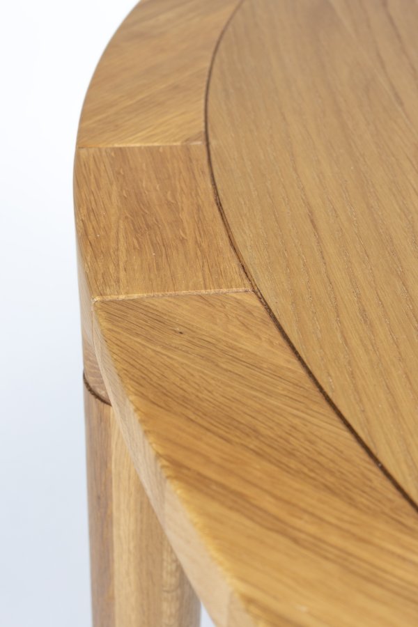 ZUIVER Storm spisebord, rund - natur egetrsfinér og egetr (128)