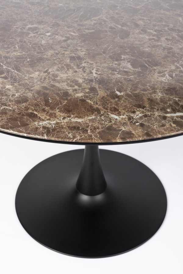 WHITE LABEL LIVING Maru spisebord, rund - brun MDF og metal (110)