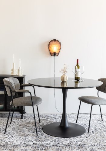 WHITE LABEL LIVING Maru spisebord, rund - sort MDF og metal (110)