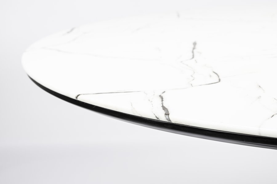 WHITE LABEL LIVING Maru spisebord, rund - hvid MDF og metal (110)