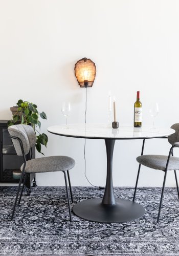 WHITE LABEL LIVING Maru spisebord, rund - hvid MDF og metal (110)