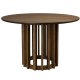 DUTCHBONE Barlet spisebord, rund - brun valnddefinér og brun gummitr (120)