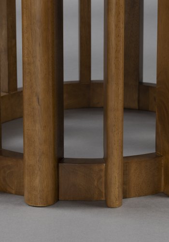 DUTCHBONE Barlet spisebord, rund - brun valnddefinér og brun gummitr (120)