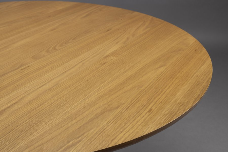 DUTCHBONE Barlet spisebord, rund - natur egetrsfinér og natur gummitr (120)
