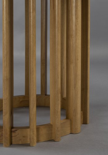 DUTCHBONE Barlet spisebord, rund - natur egetrsfinér og natur gummitr (120)