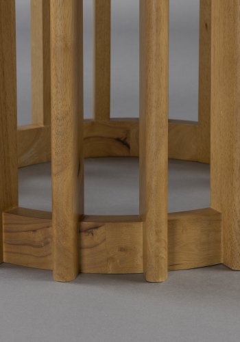 DUTCHBONE Barlet spisebord, rund - natur egetrsfinér og natur gummitr (120)