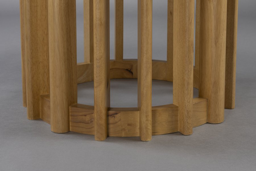 DUTCHBONE Barlet spisebord, rund - natur egetrsfinér og natur gummitr (120)