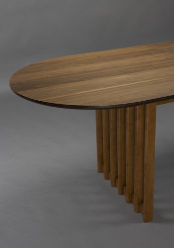 DUTCHBONE Barlet spisebord, m. tillgsplade - brun valnddefinér og brun gummitr (200/240x90)