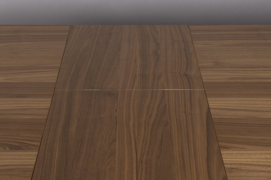 DUTCHBONE Barlet spisebord, m. tillgsplade - brun valnddefinér og brun gummitr (200/240x90)