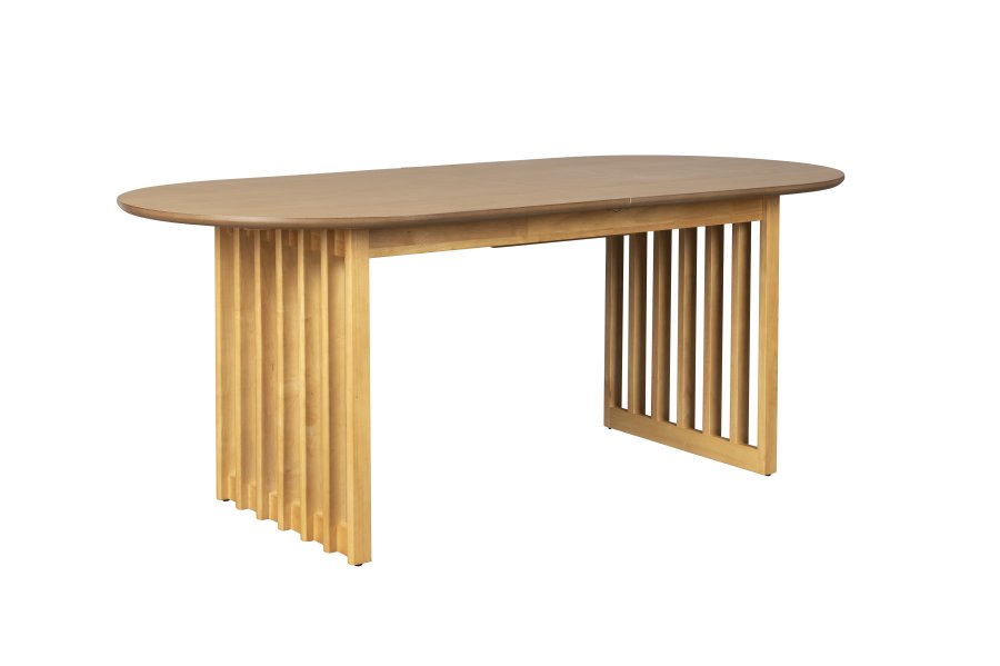 DUTCHBONE Barlet spisebord, m. tillgsplade - natur egetrsfinér og natur gummitr (200/240x90)