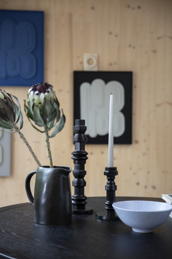 ZUIVER Storm spisebord, rund - sort askefinér og gummitr (128)