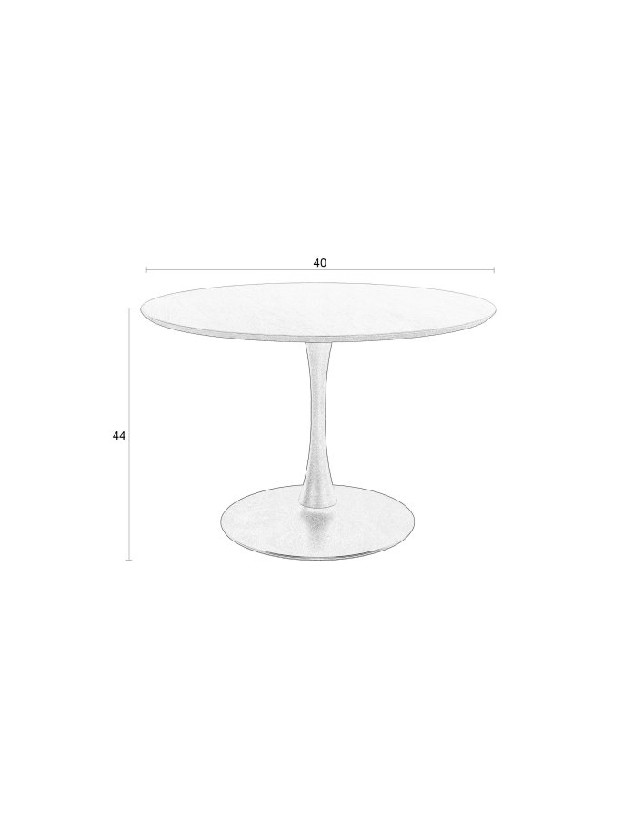 WHITE LABEL LIVING Raku spisebord, rund - brun teakfinér og sort metal (110)