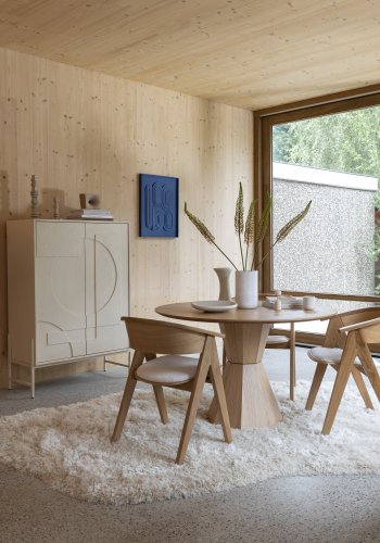 ZUIVER Lotus spisebord, rund - natur egetrsfinér og akacietr (120)