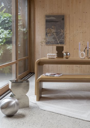 ZUIVER Brave spisebord, rektangulr - natur egetrsfinér og gummitr (160x80)