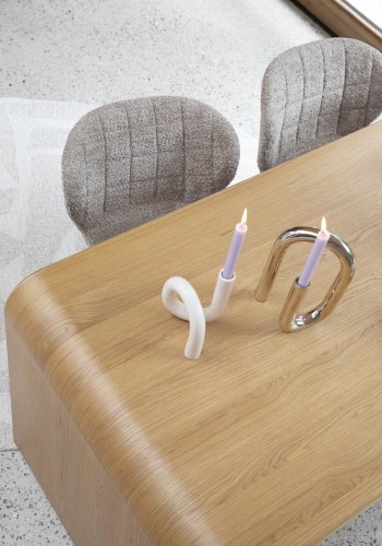 ZUIVER Brave spisebord, rektangulr - natur egetrsfinér og gummitr (160x80)