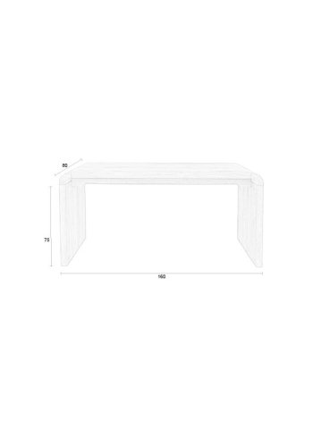 ZUIVER Brave spisebord, rektangulr - natur egetrsfinér og gummitr (160x80)