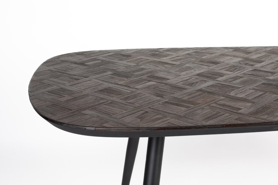 WHITE LABEL LIVING Webster spisebord, rektangulrt - brun genbrugsteak og jern (180x90)