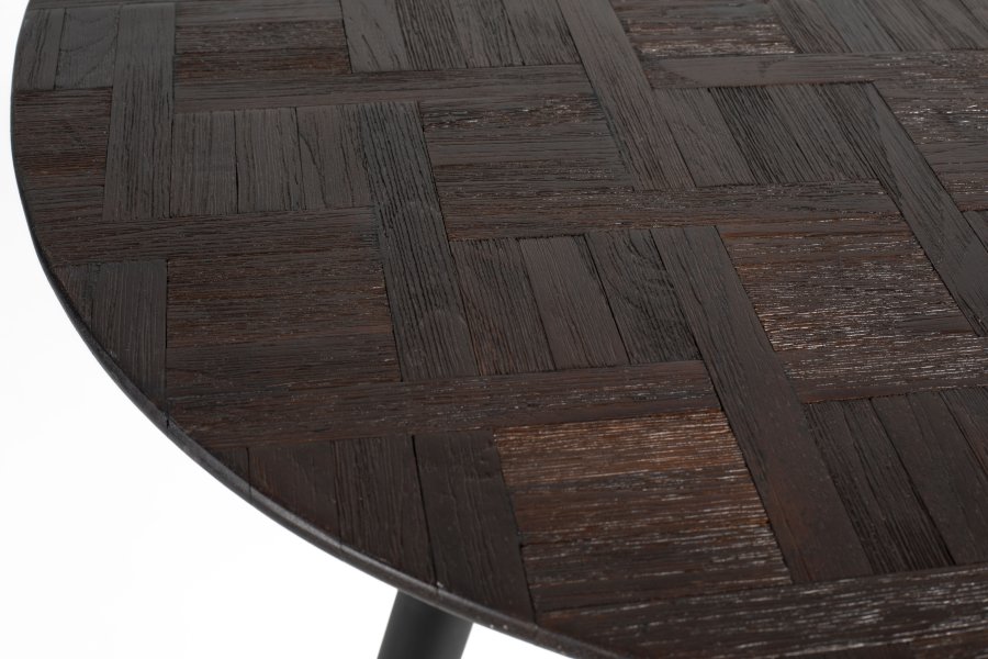 WHITE LABEL LIVING Webster spisebord - brun genbrugsteak og jern (111x108)