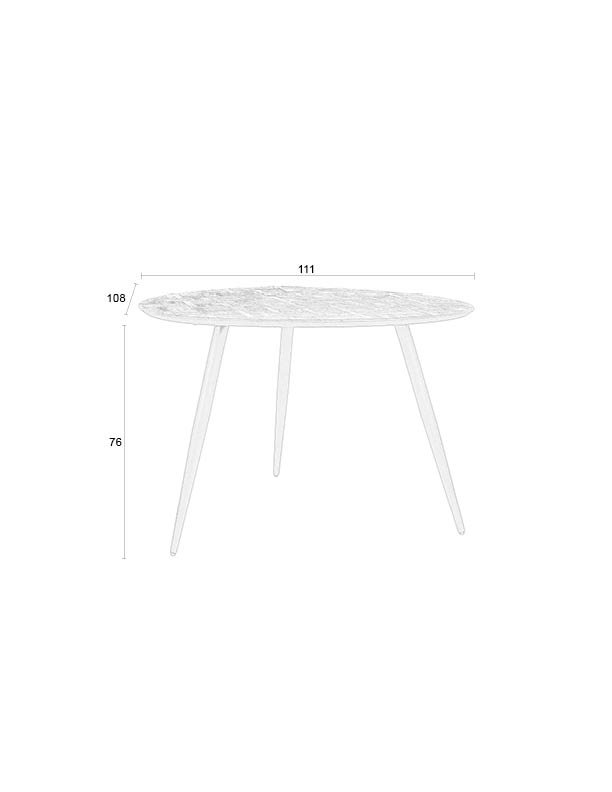 WHITE LABEL LIVING Webster spisebord - brun genbrugsteak og jern (111x108)