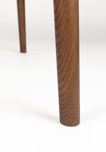 ZUIVER Twist spisebord, m. udtrk, rund - brun valnddefinér (120)