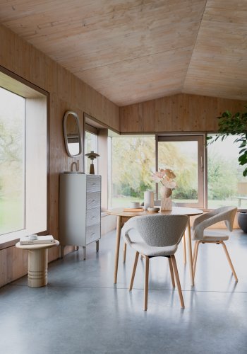 ZUIVER Twist spisebord, m. udtrk, rund - natur egefinér (120)