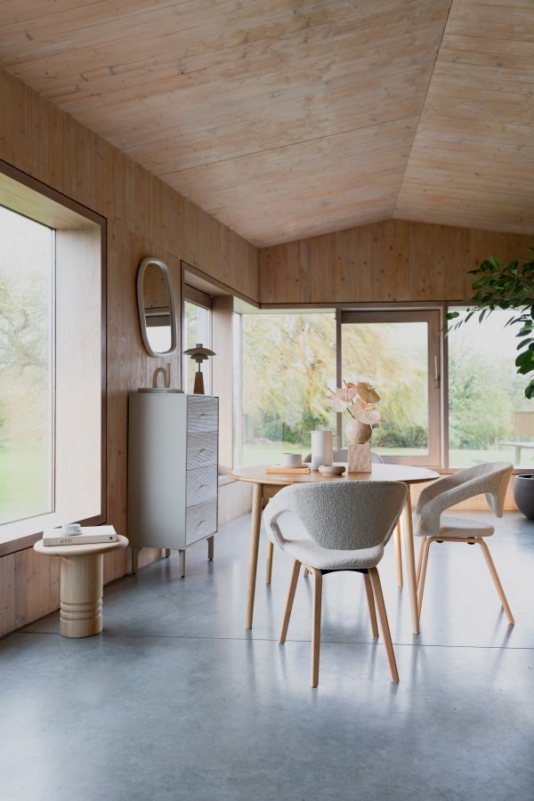 ZUIVER Twist spisebord, m. udtrk, rund - natur egefinér (120)