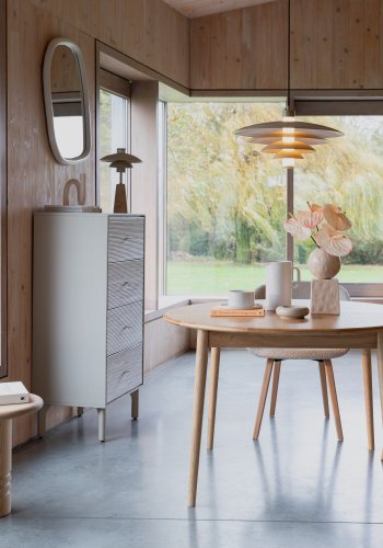 ZUIVER Twist spisebord, m. udtrk, rund - natur egefinér (120)