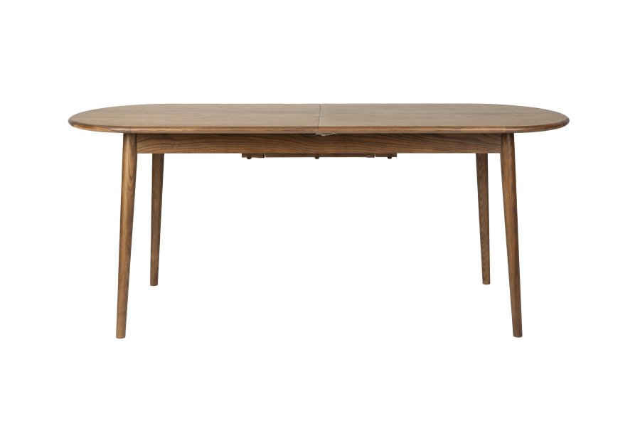 ZUIVER Twist spisebord, m. udtrk, oval - brun valnddefinér (240x90)