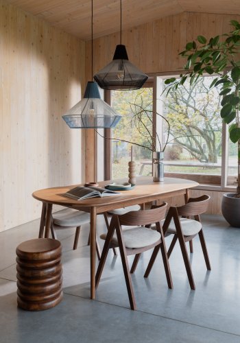 ZUIVER Twist spisebord, m. udtrk, oval - brun valnddefinér (240x90)