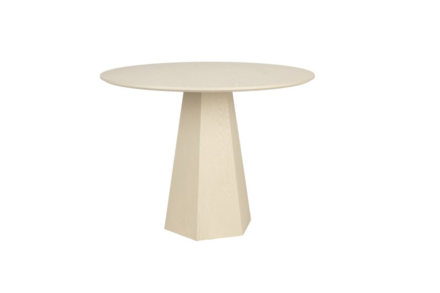 ZUIVER Pilar spisebord, rund - beige askefinér (100)