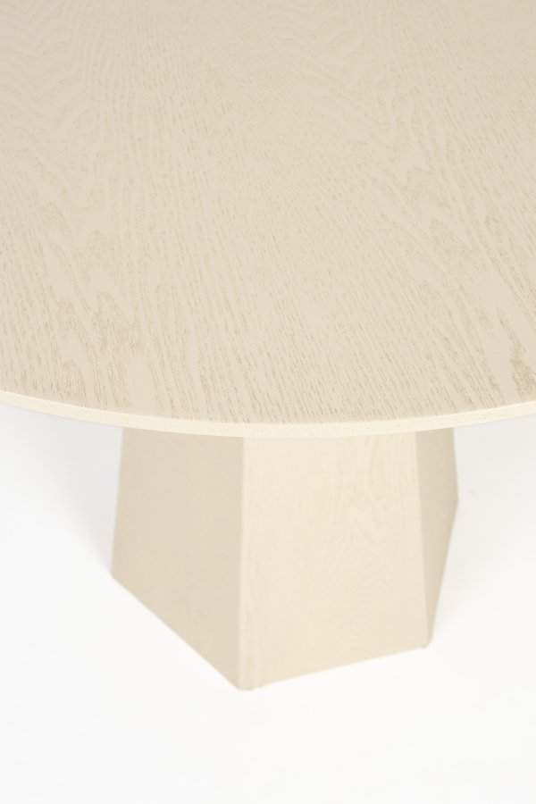 ZUIVER Pilar spisebord, rund - beige askefinér (100)