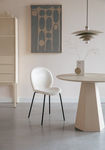 ZUIVER Pilar spisebord, rund - beige askefinér (100)