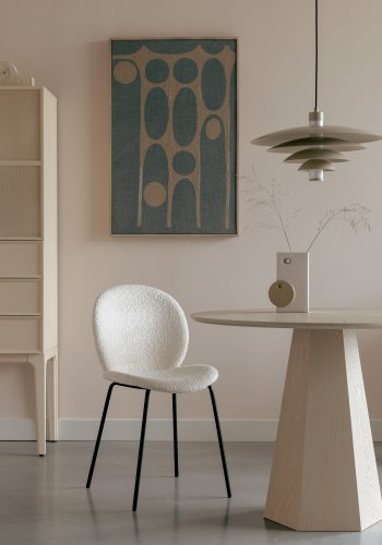 ZUIVER Pilar spisebord, rund - beige askefinér (100)