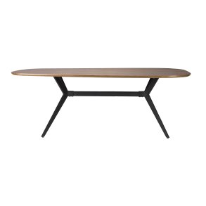 WHITE LABEL LIVING Chase spisebord, organisk rektangulr - brun MDF og sort jern (180x90)