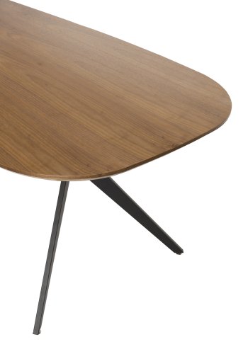 WHITE LABEL LIVING Chase spisebord, organisk rektangulr - brun MDF og sort jern (180x90)