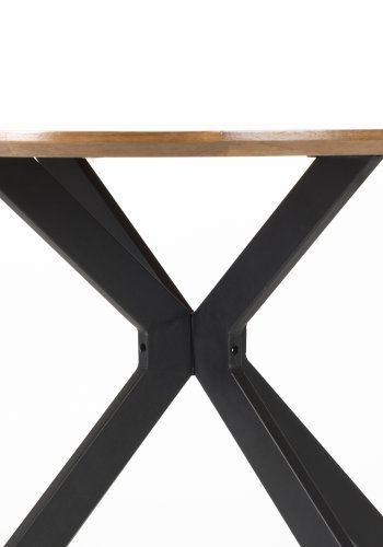 WHITE LABEL LIVING Chase spisebord, organisk rund - brun MDF og sort metal (110)