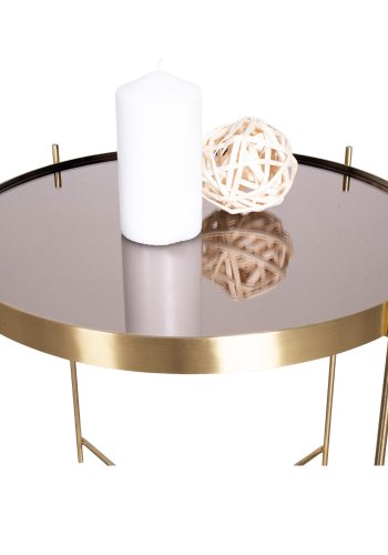 HOUSE NORDIC rund Venezia sofabord - glas og messing stl (48)