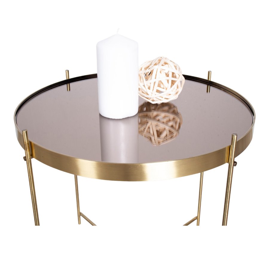 HOUSE NORDIC rund Venezia sofabord - glas og messing stl (48)